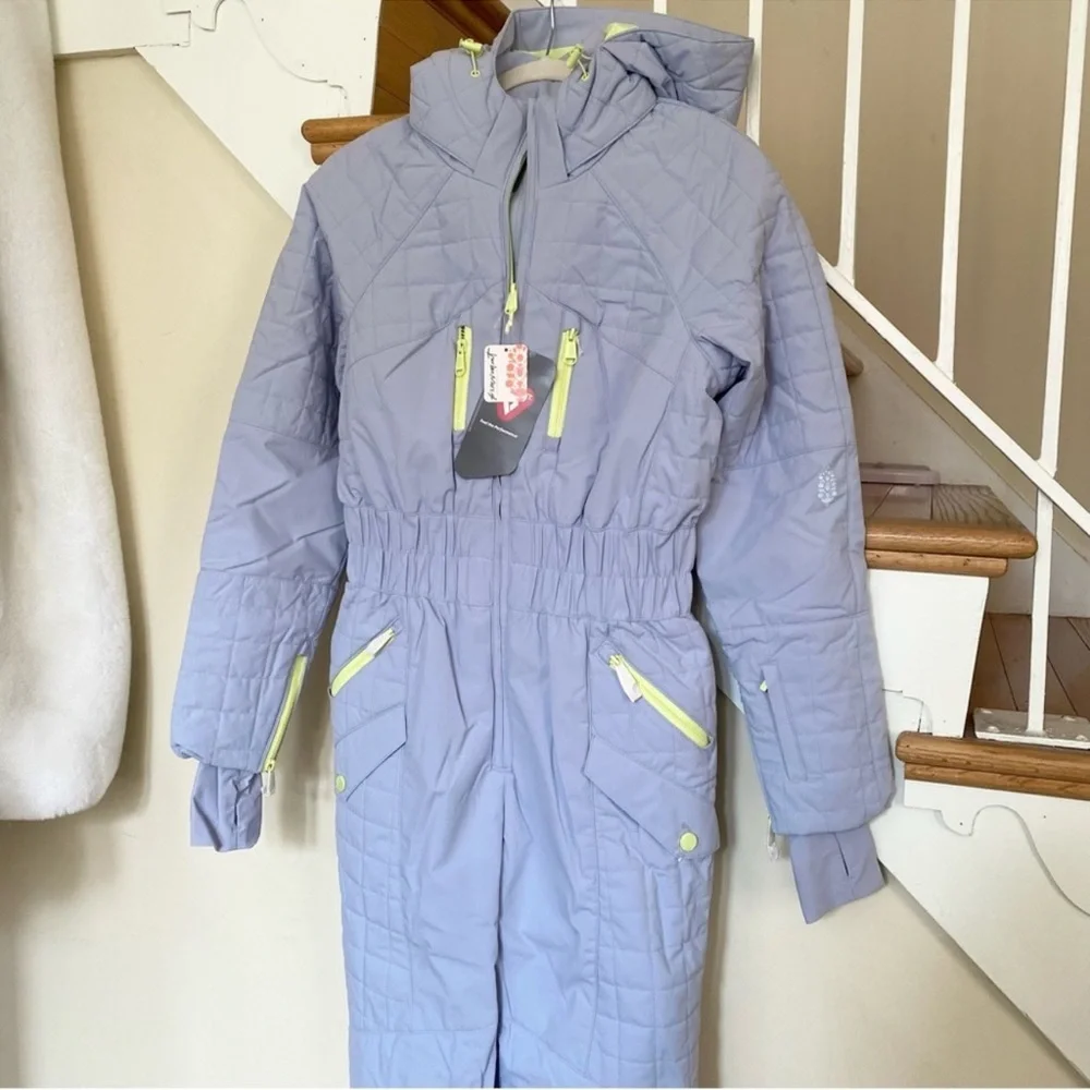 NWT Free People Movement All Prepped Ski Suit Steel Purple Medium